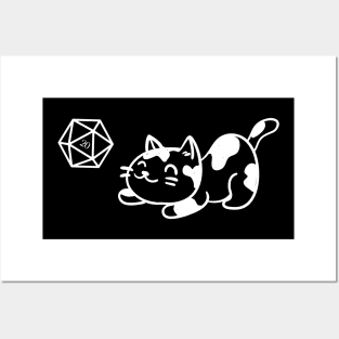 Polyhedral D20 Dice For Cat Lovers Tabletop RPG Gaming Posters and Art